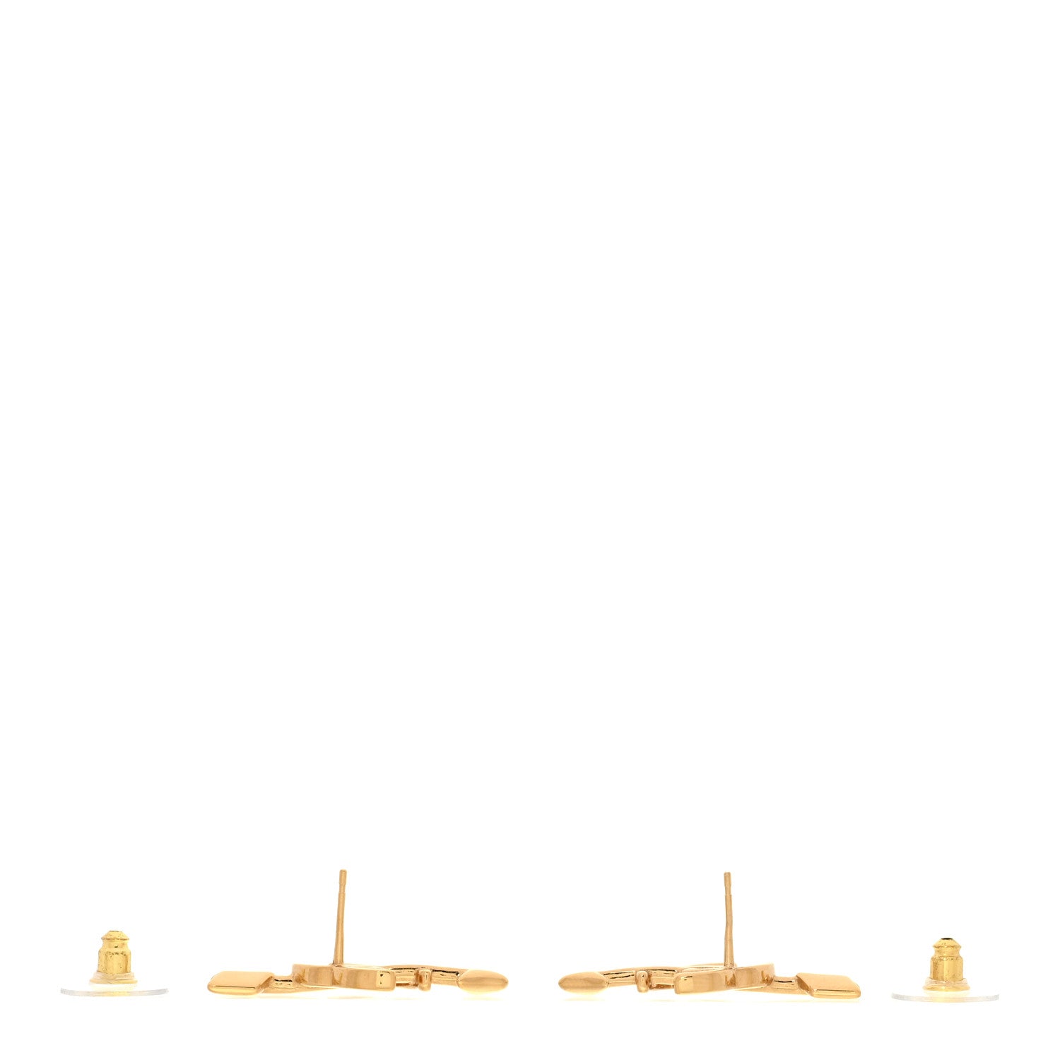 Metal CC Arrow Stud Earrings Gold