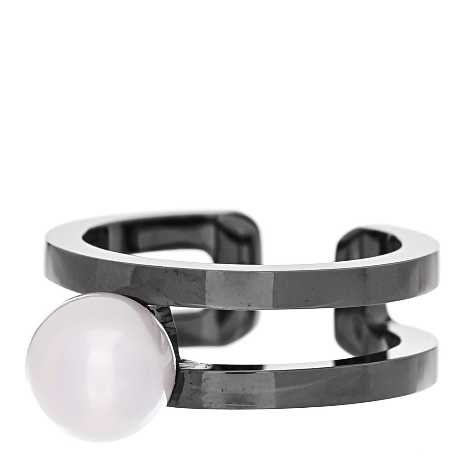 Darkened Sterling Silver Akoya Pearl 6mm Passionoir Ear Cuff