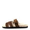Suede Goatskin Woolskin Mens Chypre Sandals 42 Brun Fume Ecru