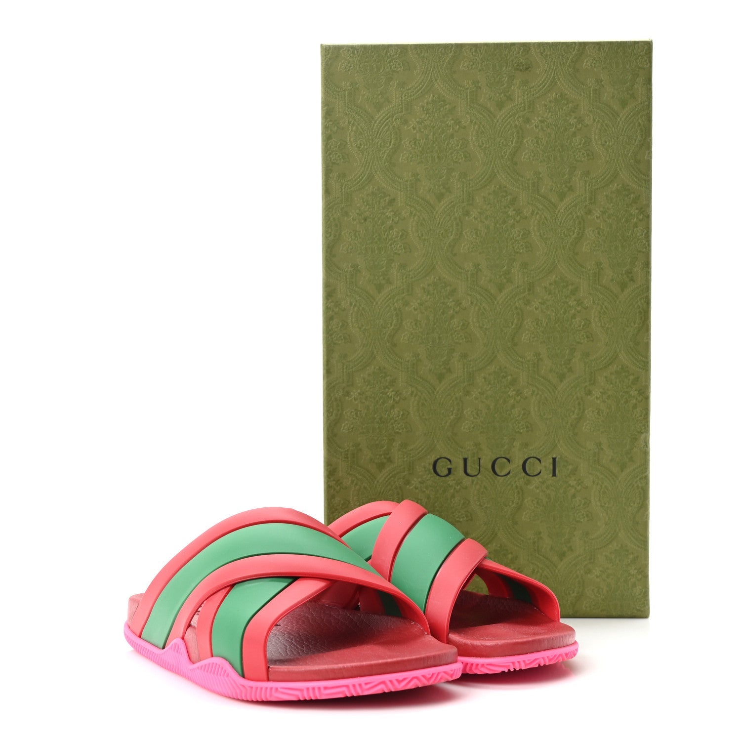 Rubber Web Womens Criss Cross Slide Sandals 36 Coral New Shamarock