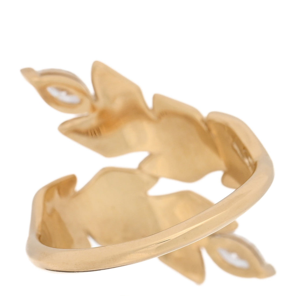18K Yellow Gold Diamond Victoria Vine Bypass Ring 49 5