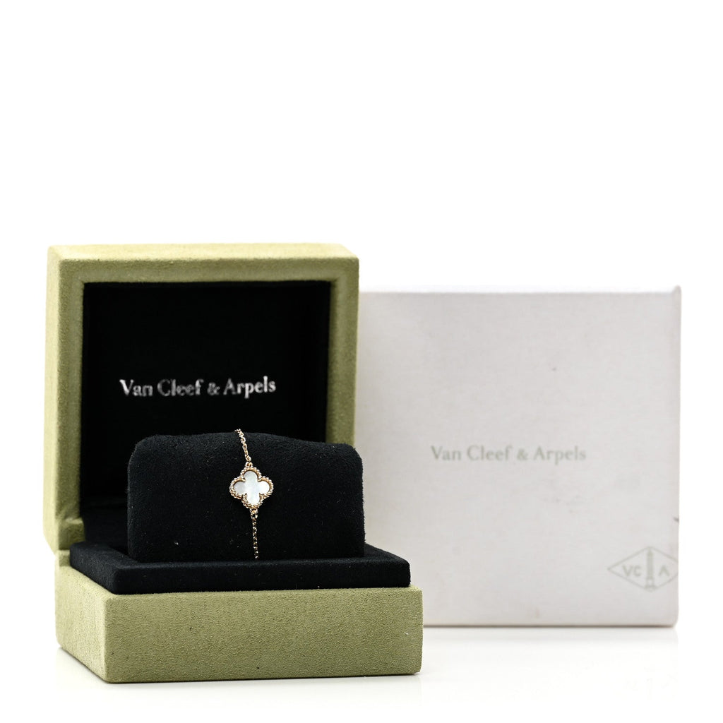 18K Yellow Gold Mother of Pearl Sweet Alhambra Bracelet