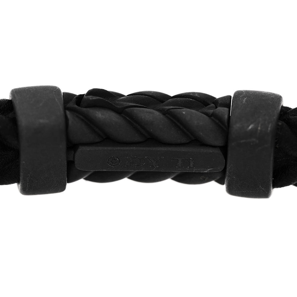 Titanium Rubber 6mm Chevron Bracelet Black