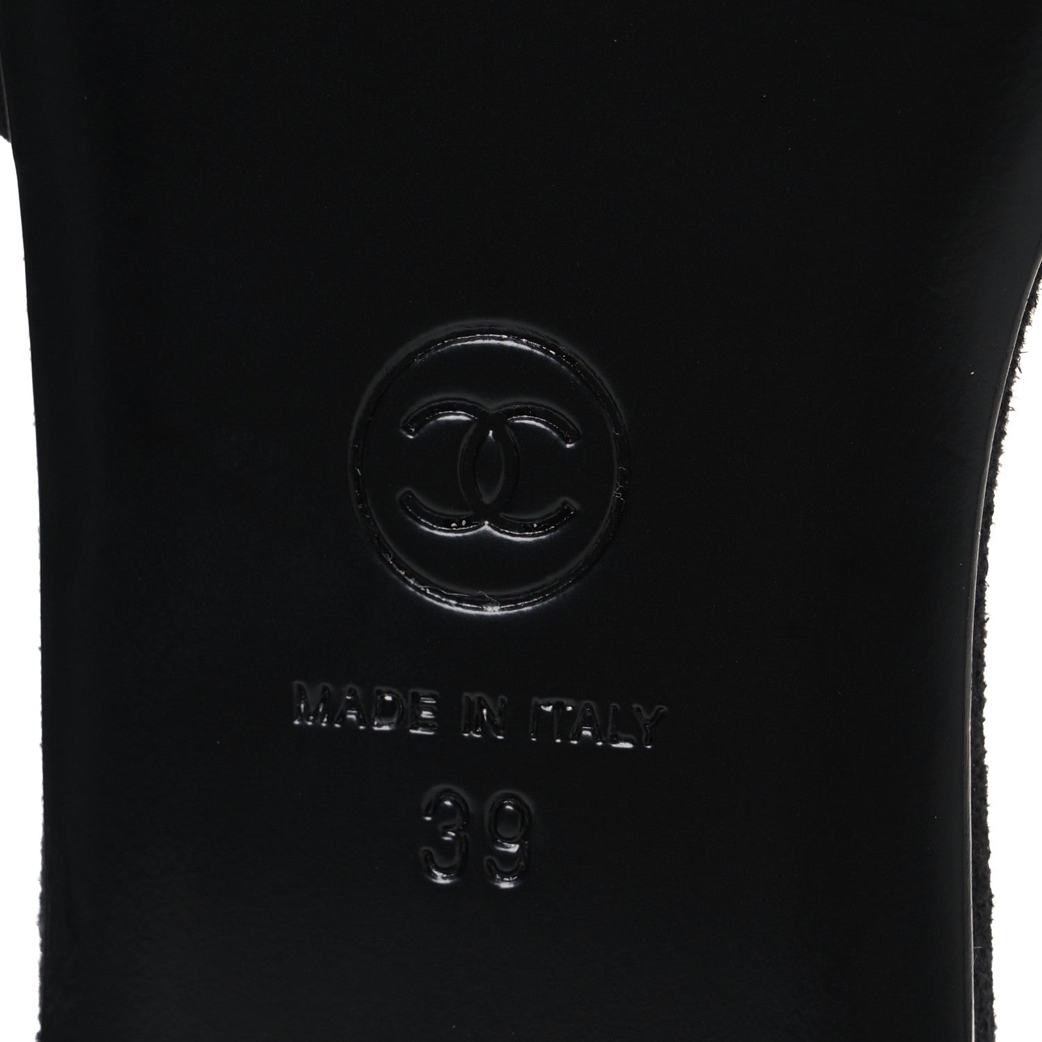 Suede Chain Flat Mule Sandals 39 Black