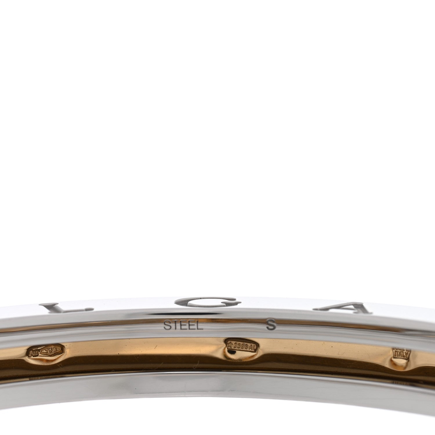 18K Yellow Gold Stainless Steel B.Zero1 Bangle Bracelet S