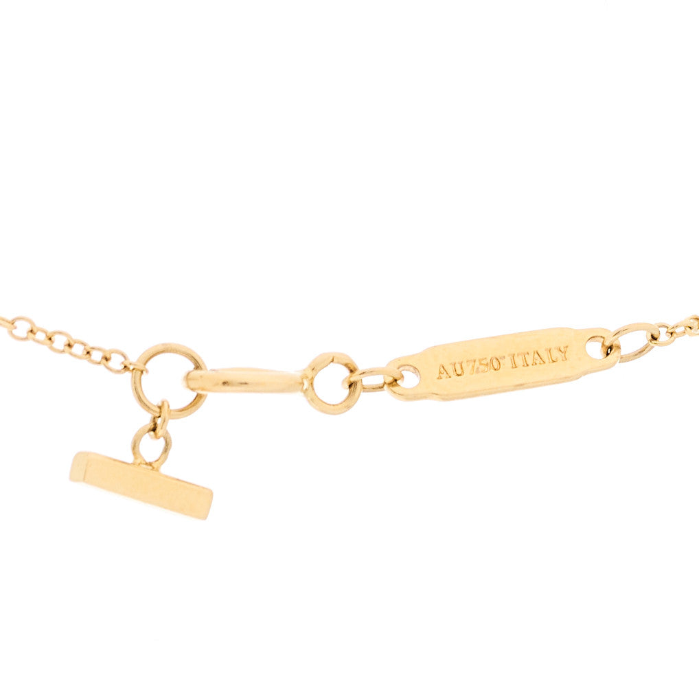 18K Yellow Gold Diamond Mini T Smile Pendant Necklace