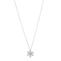 18K White Gold Diamond Snowflake Pendant Necklace