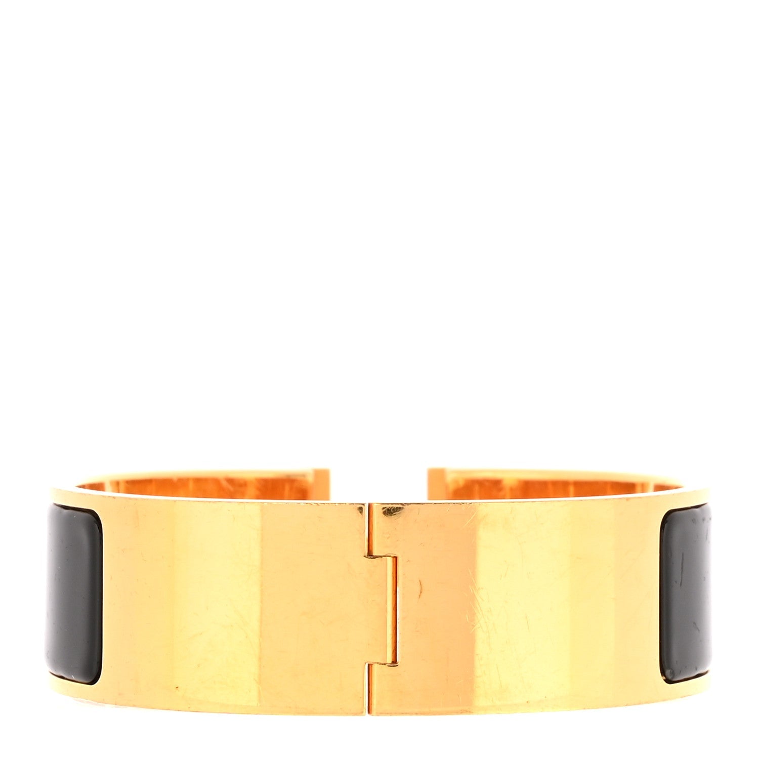 Enamel Wide Clic Clac H Bracelet GM Black