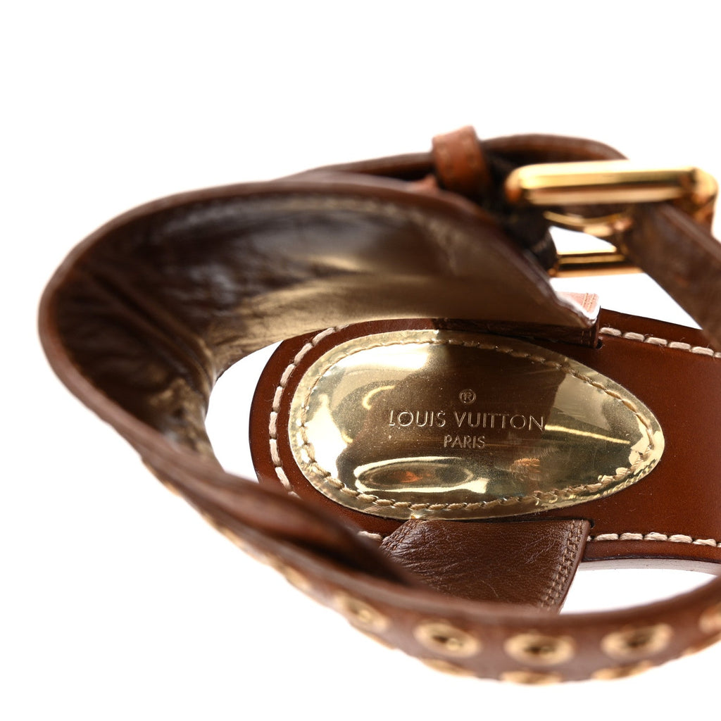 Calfskin Monogram Passenger Sandals 37 Cognac