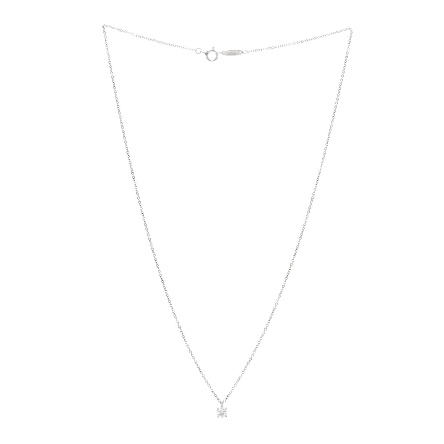 Platinum Diamond .27ct Solitaire Pendant Necklace