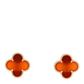 18K Yellow Gold Carnelian Vintage Alhambra Earrings