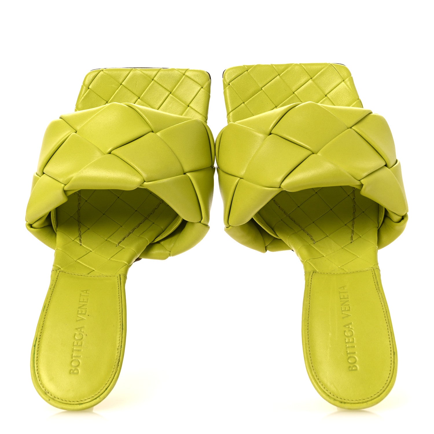 Nappa Maxi Intrecciato Lido 90mm Mule Sandals 36.5 Kiwi