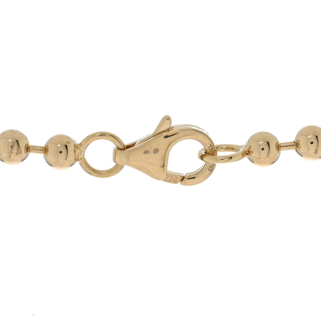 18K Yellow Gold Diamond Love in Verona Flower Zipper Necklace
