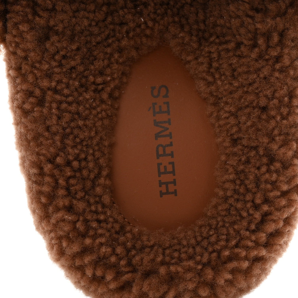 Suede Goatskin Shearling Womens Chypre Sandals 38 Gold