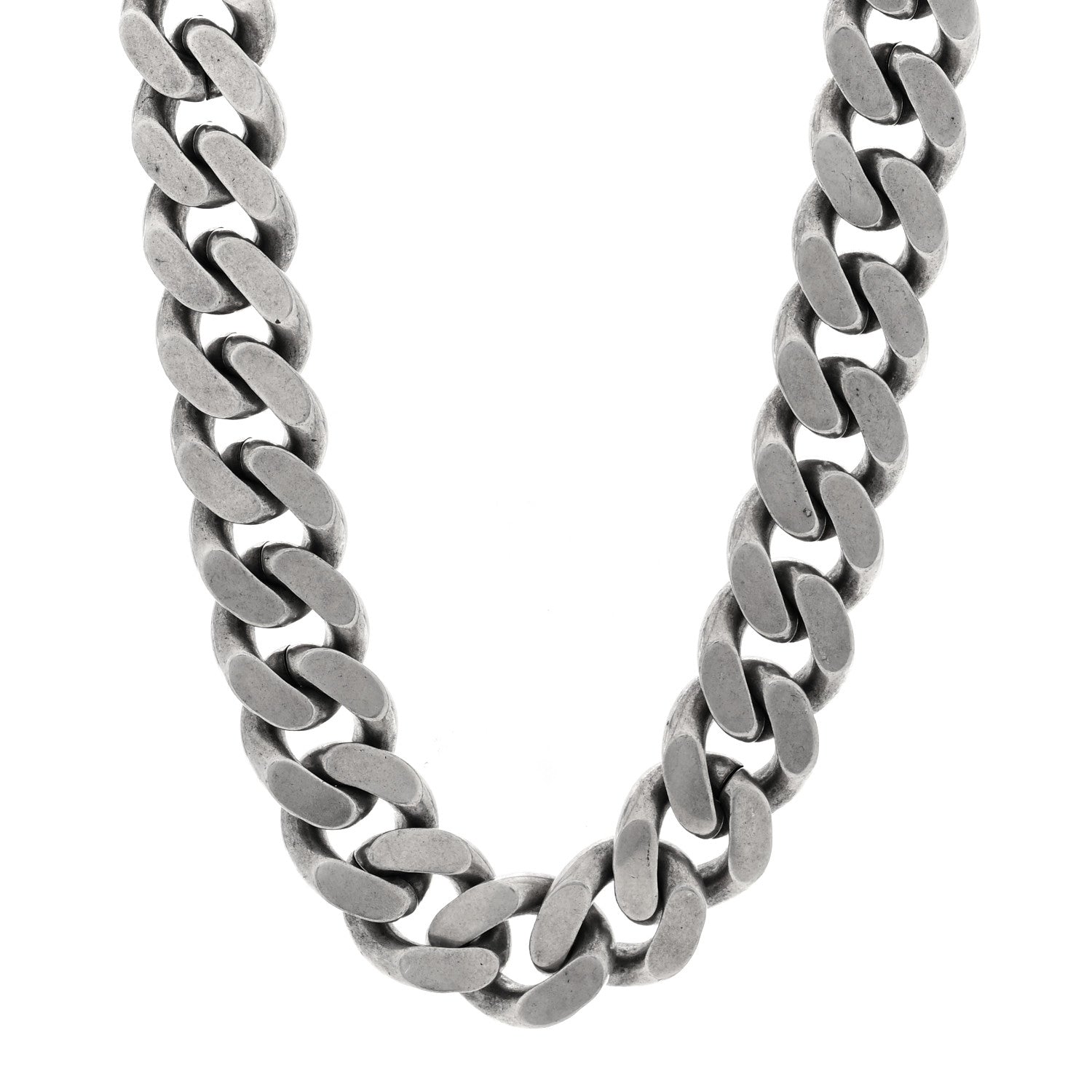 Metal Curb Chain Necklace Oxidized Silver
