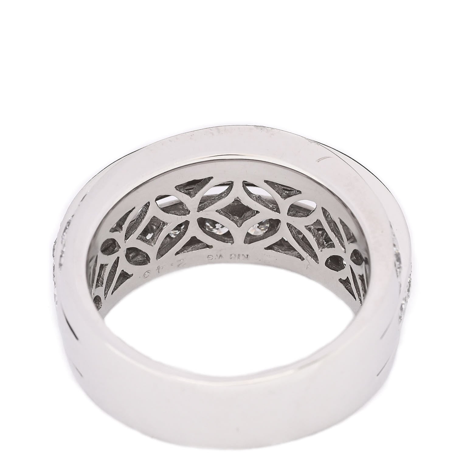 18K White Gold Diamond 2.45ctw Three-Row Ring 56 7.5