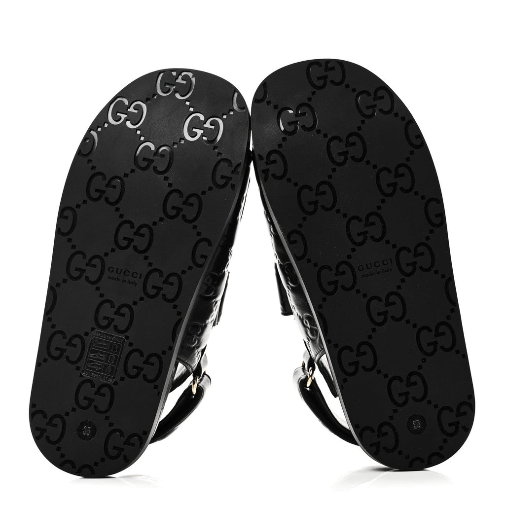 Guccissima GG Embossed Womens Sandals 35 Black