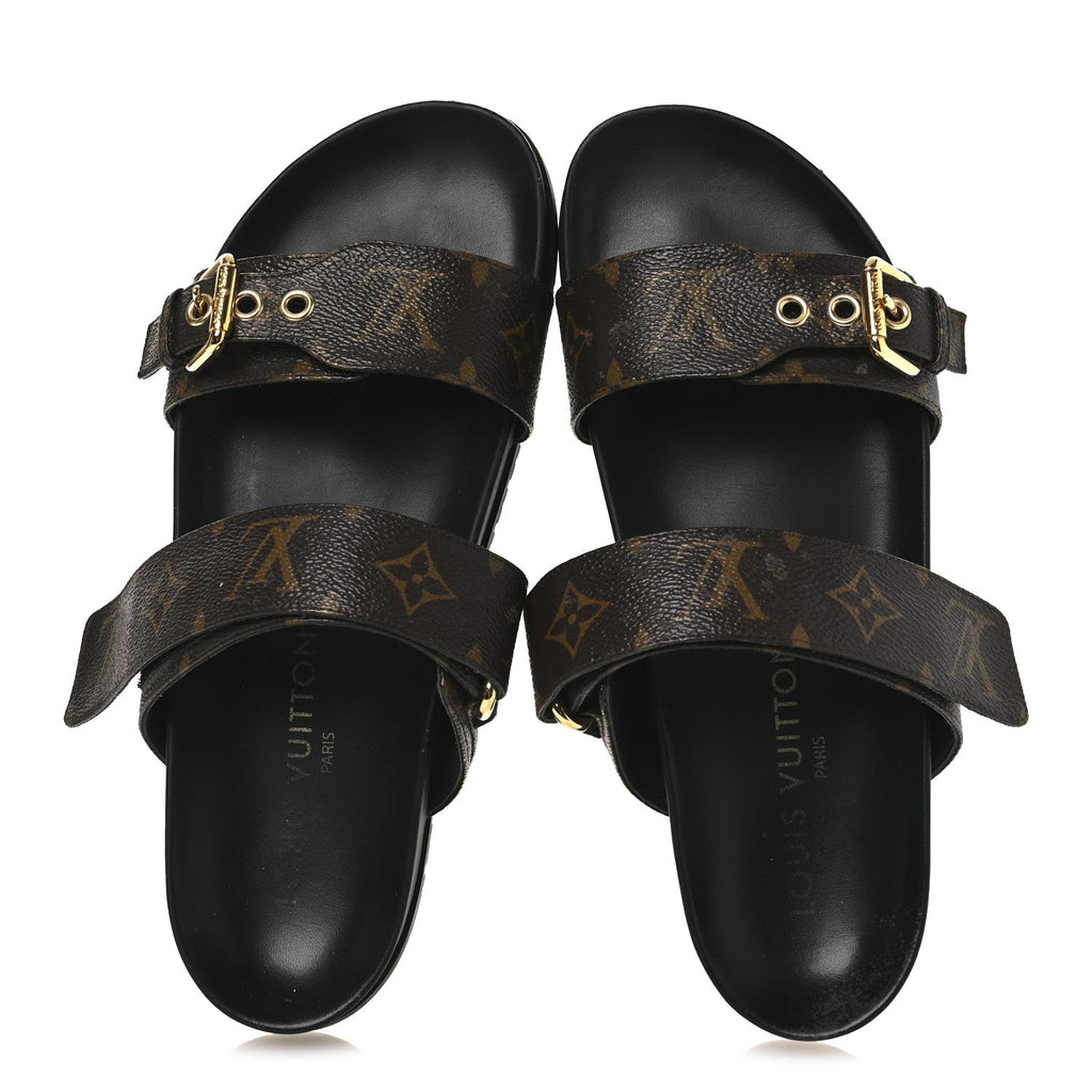 Monogram Bom Dia Mule Sandals 39 Black