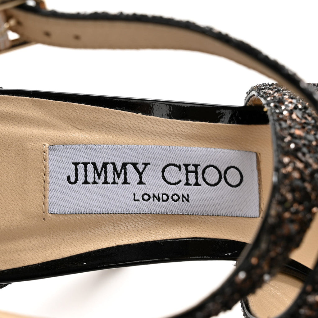 Coarse Glitter Emily 100 Sandals 37.5 Black