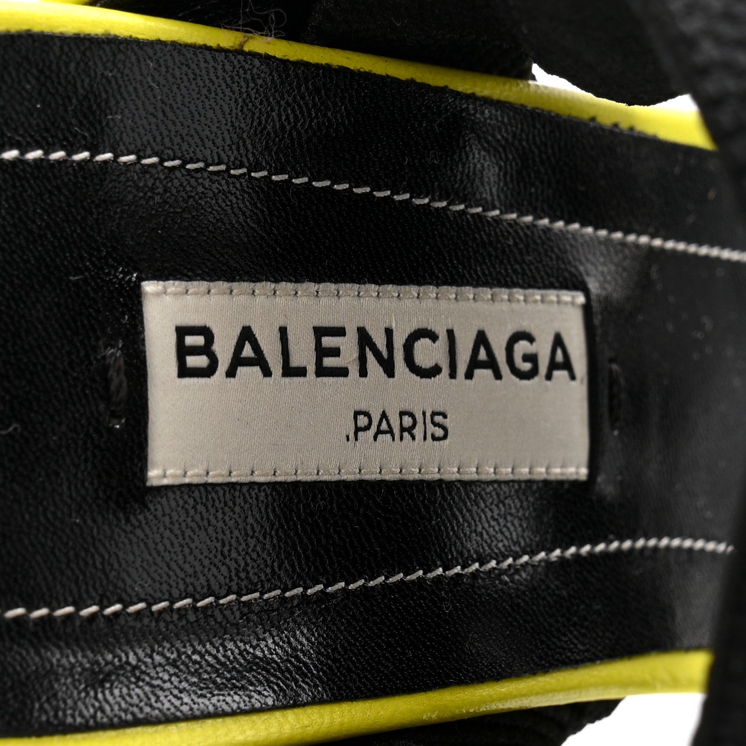 Chevreau Brilliant Elastic Sandals 38 Jaune Acid Black