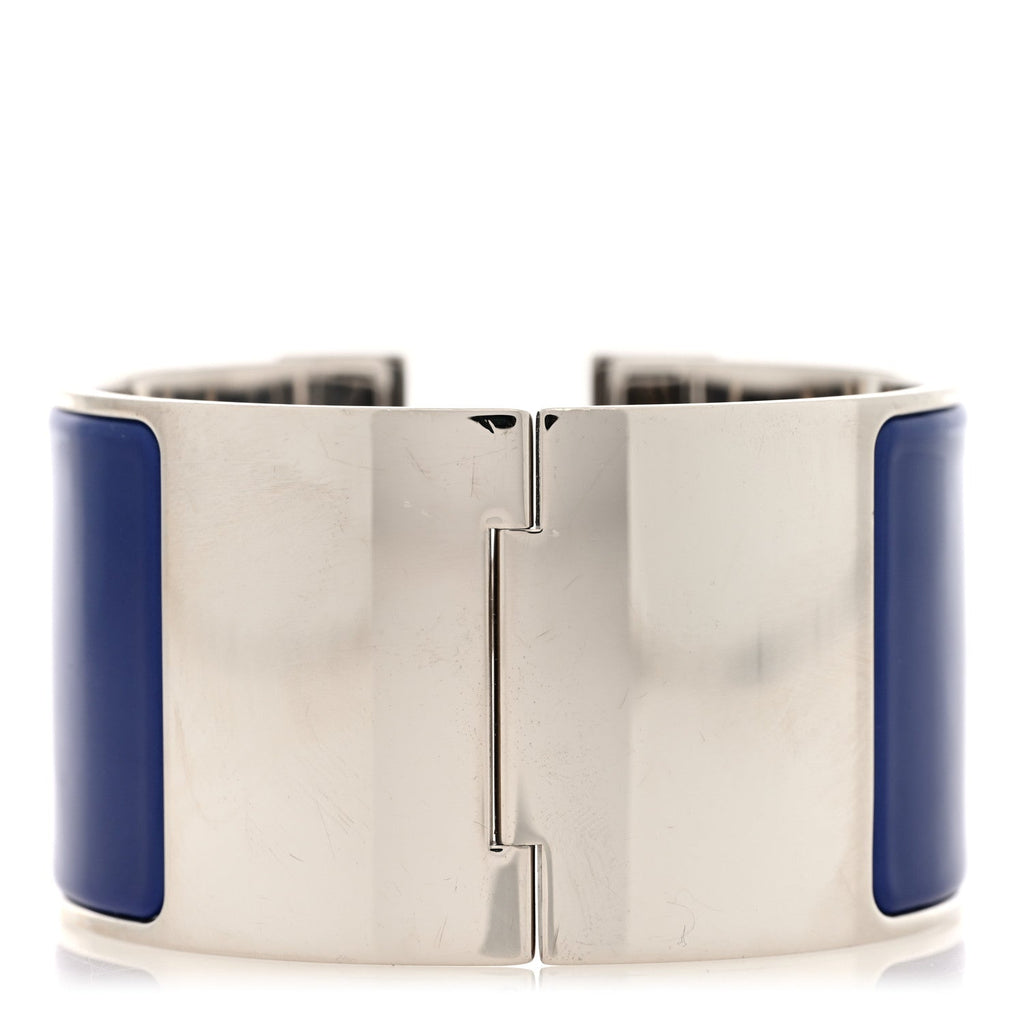 Enamel Extra Wide Clic Clac H Bracelet PM Bleu Electrique White
