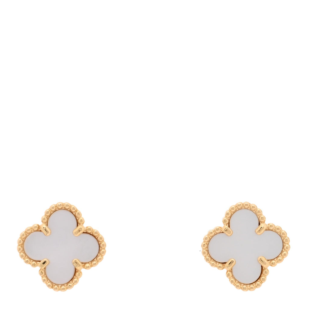 18K Yellow Gold Mother of Pearl Sweet Alhambra Earrings