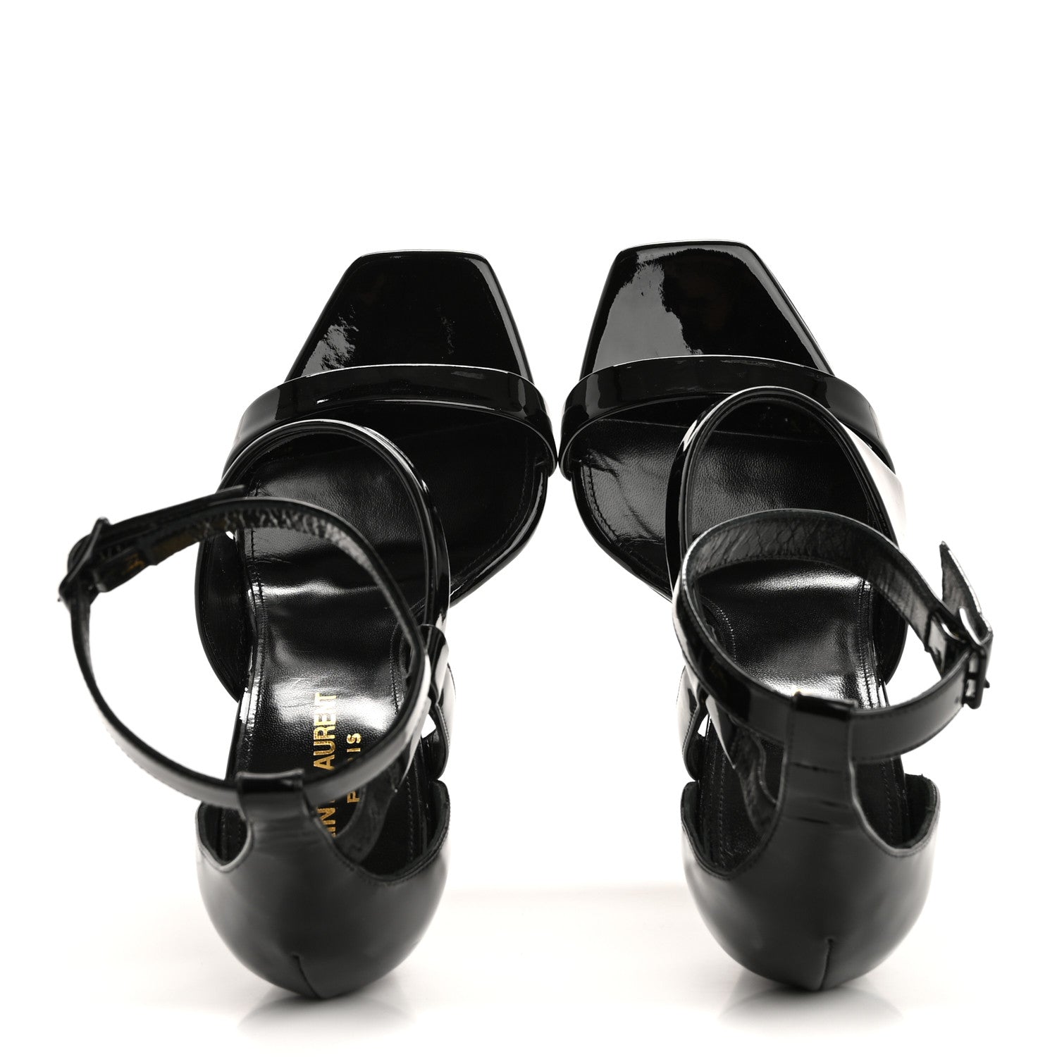 Patent Niki Crossed 105 Sandals 38.5 Black