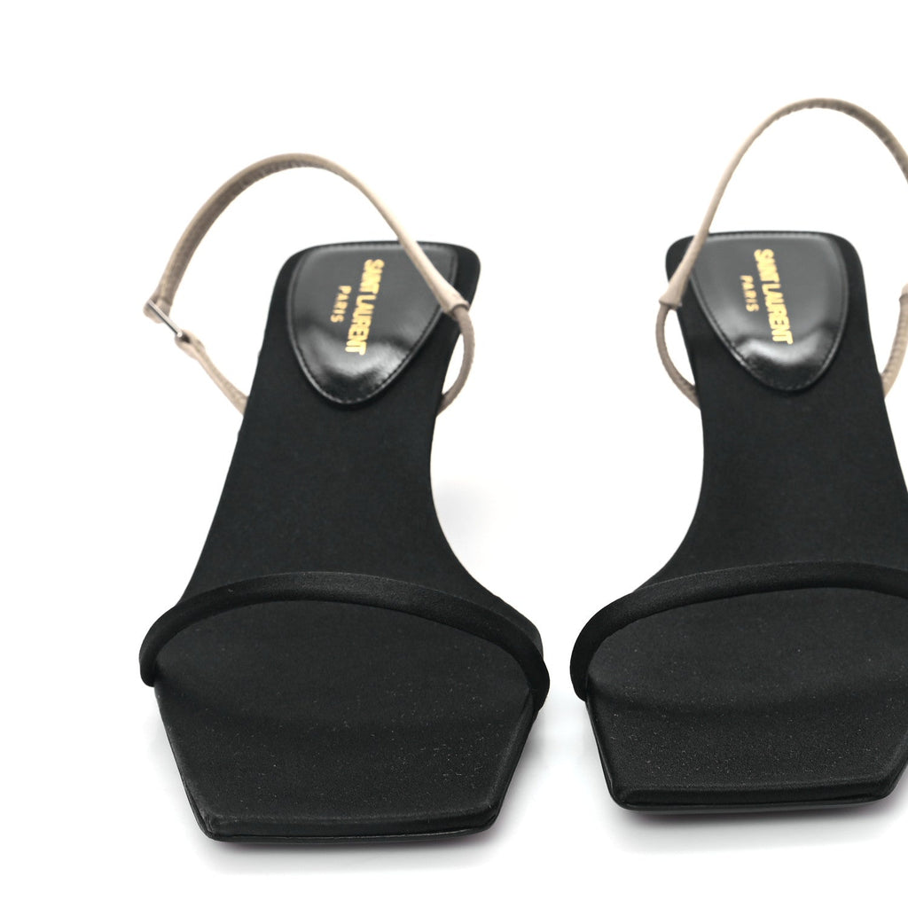 Satin Slingback Jaspe 55 Sandals  35.5 Black Partridge Pink