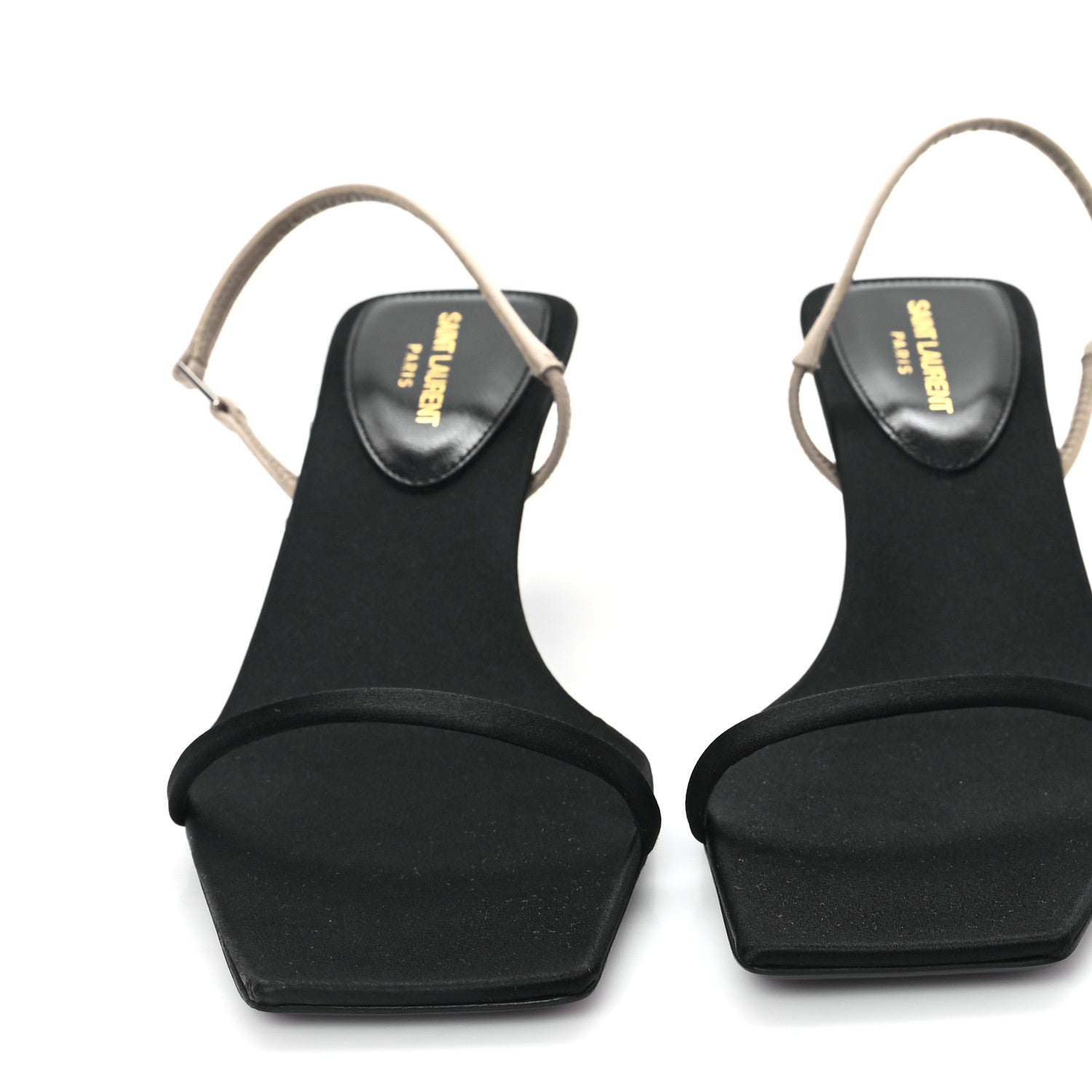 Satin Slingback Jaspe 55 Sandals  35.5 Black Partridge Pink