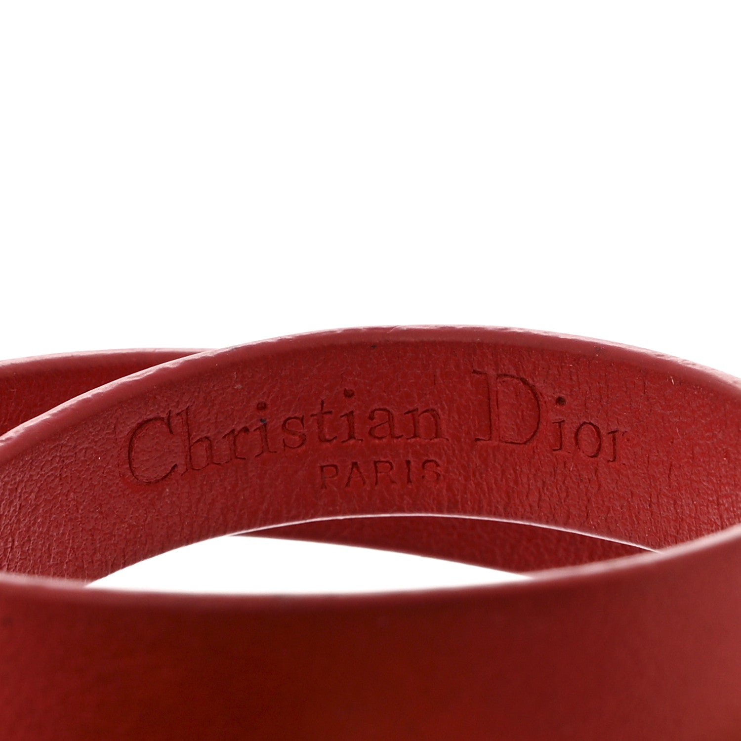 Calfskin Pearl Mise En Dior Tribales Double Wrap Bracelet S Red