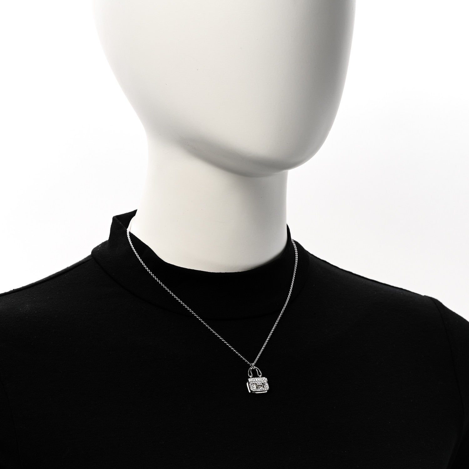 18K White Gold Diamond Constance Amulettes Pendant Necklace