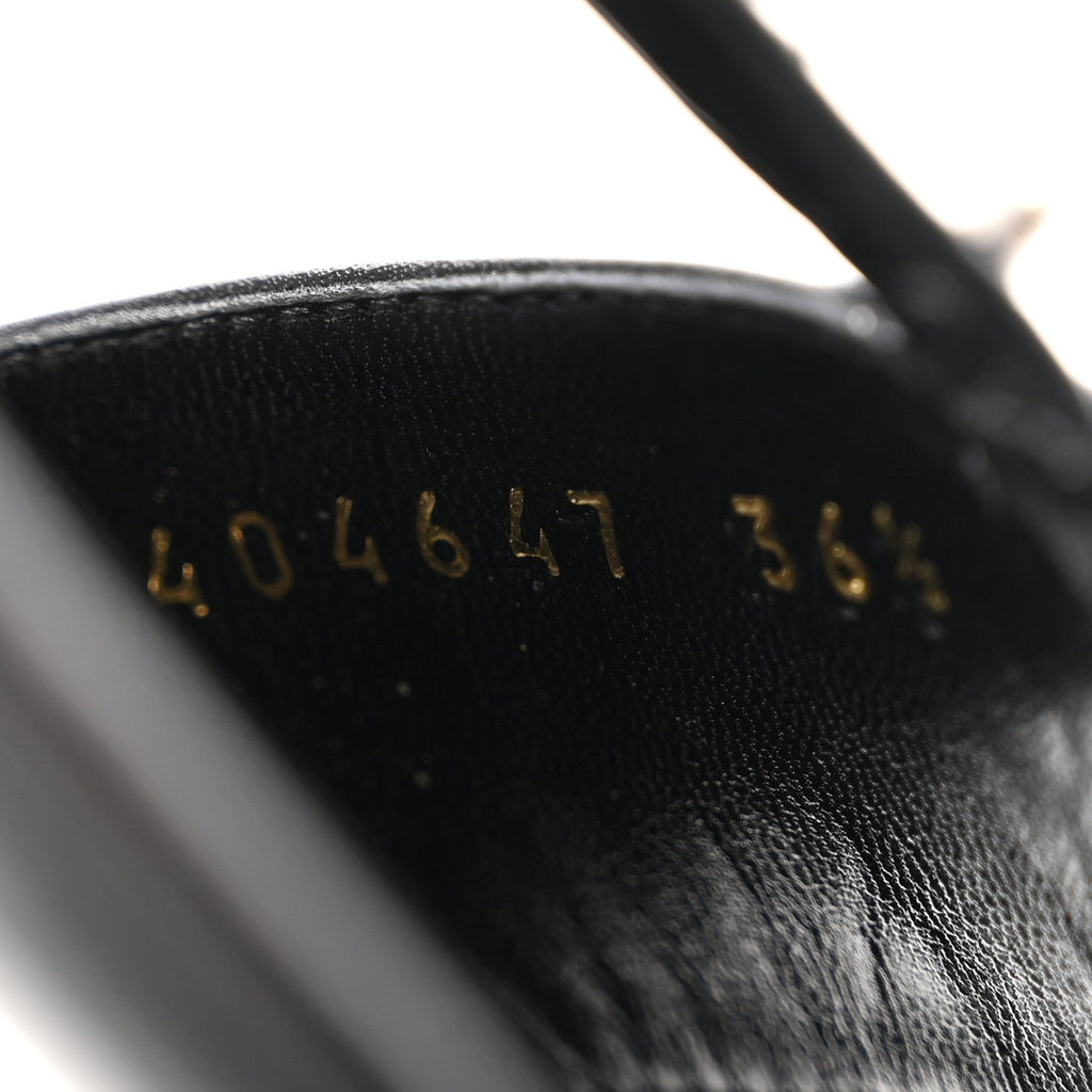 Calfskin Studded Ankle Strap Sandals 36.5 Black