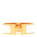 Enamel Wide Clic Clac H Bracelet GM White