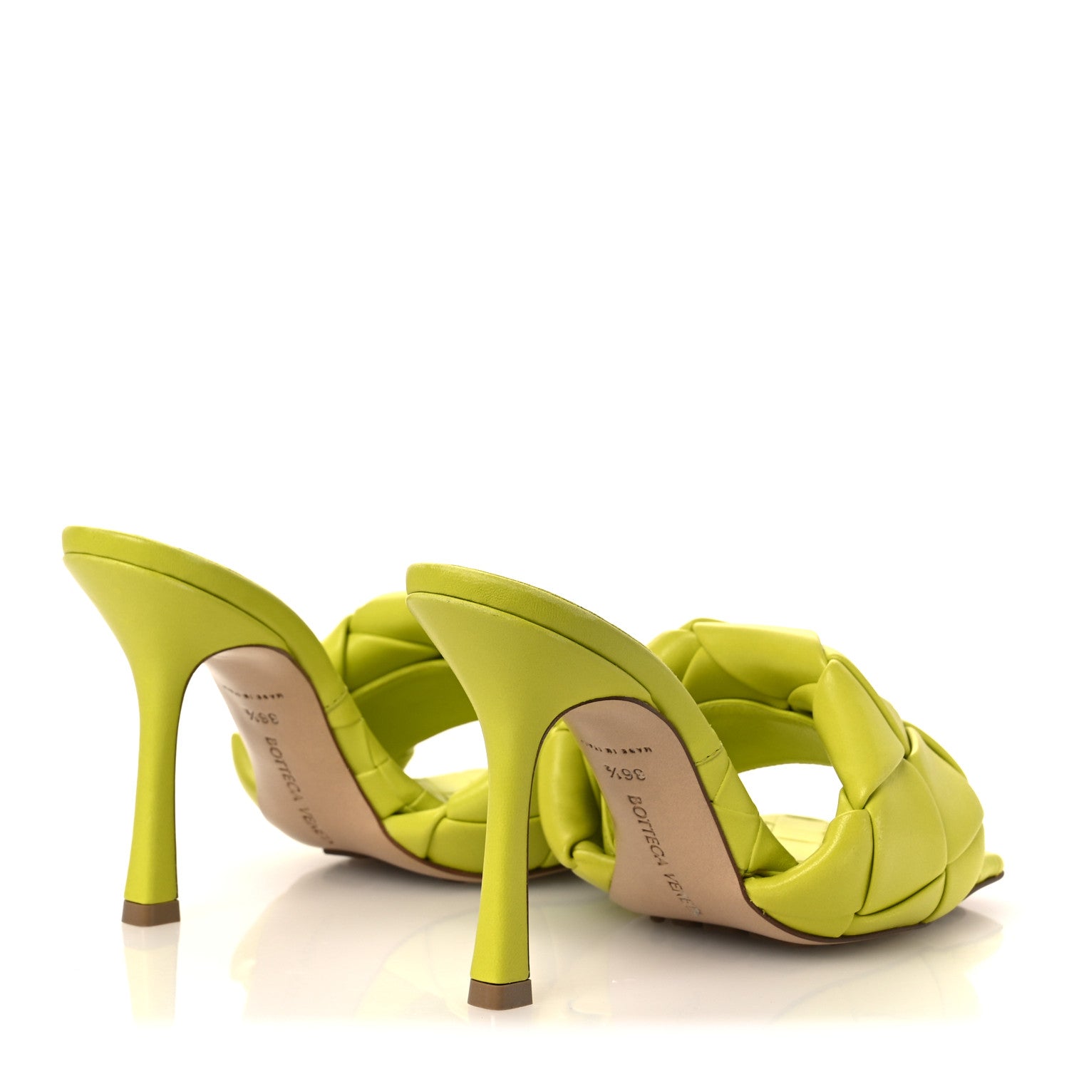 Nappa Maxi Intrecciato Lido 90mm Mule Sandals 36.5 Kiwi