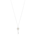 Platinum 18K Yellow Gold Yellow Diamond Daisy Key Pendant Necklace