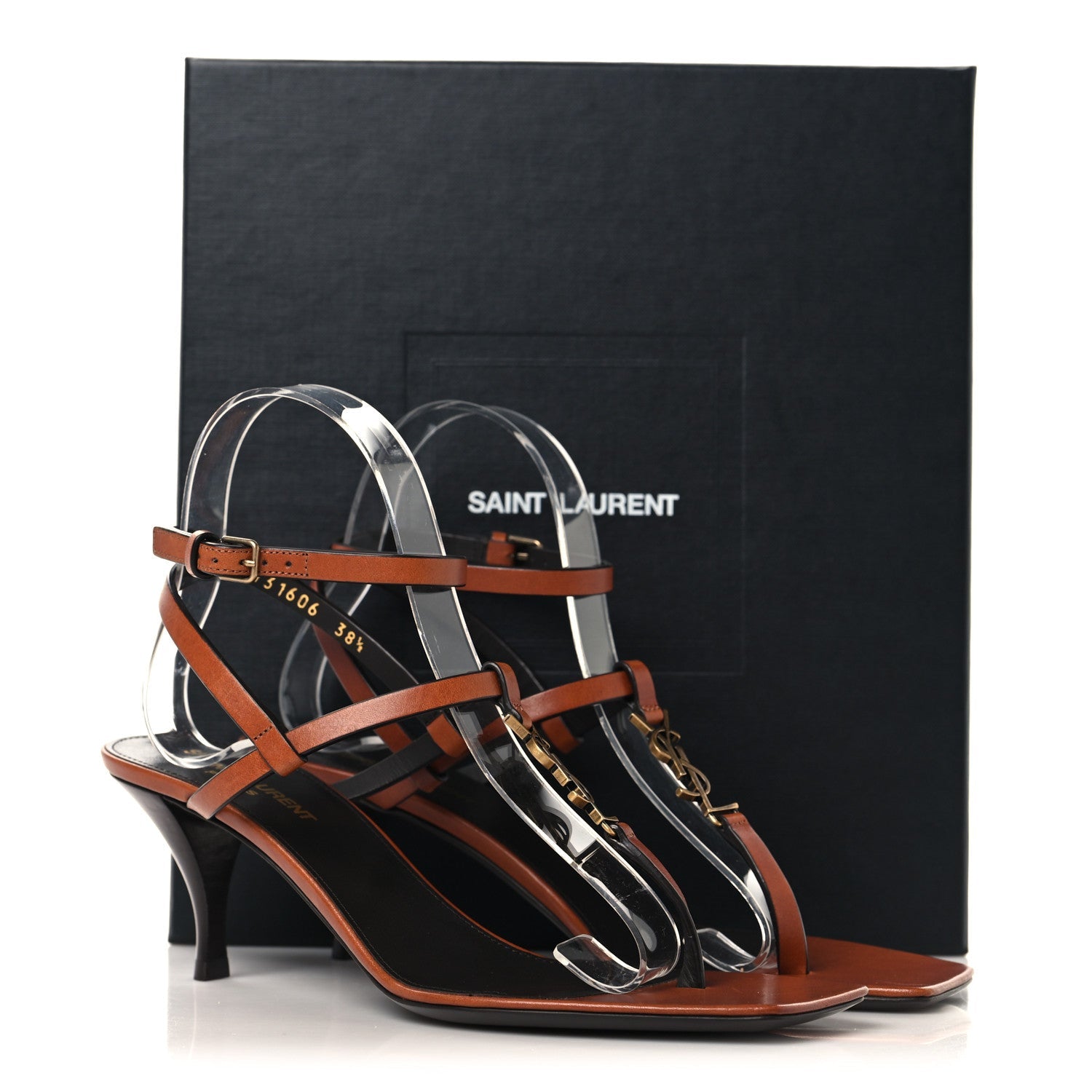 Calfskin Cassandra 60 Sandals 38.5 New Papaya