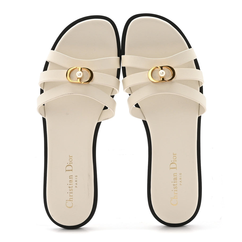 Calfskin 30M Slide Sandals 37.5 White
