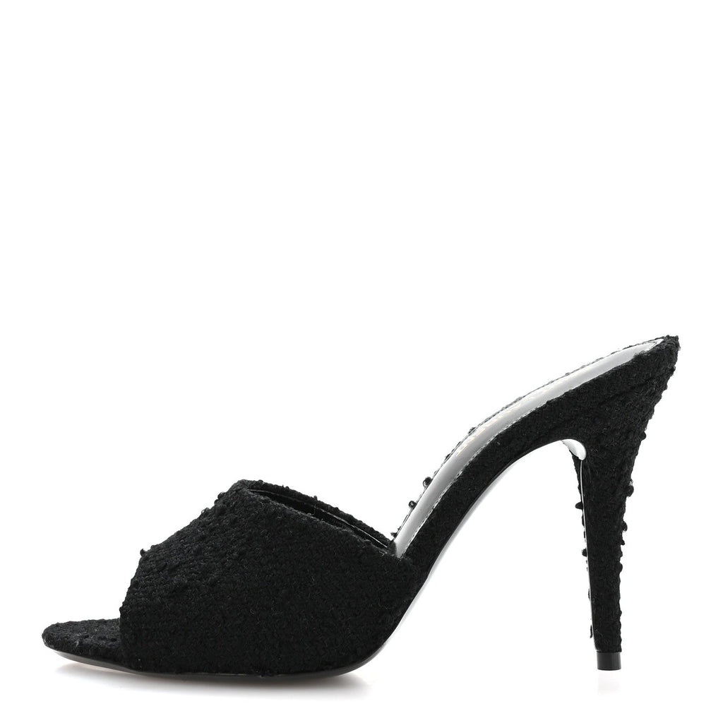 Boucle Tweed La 16 95 Mule Sandals 37 Black