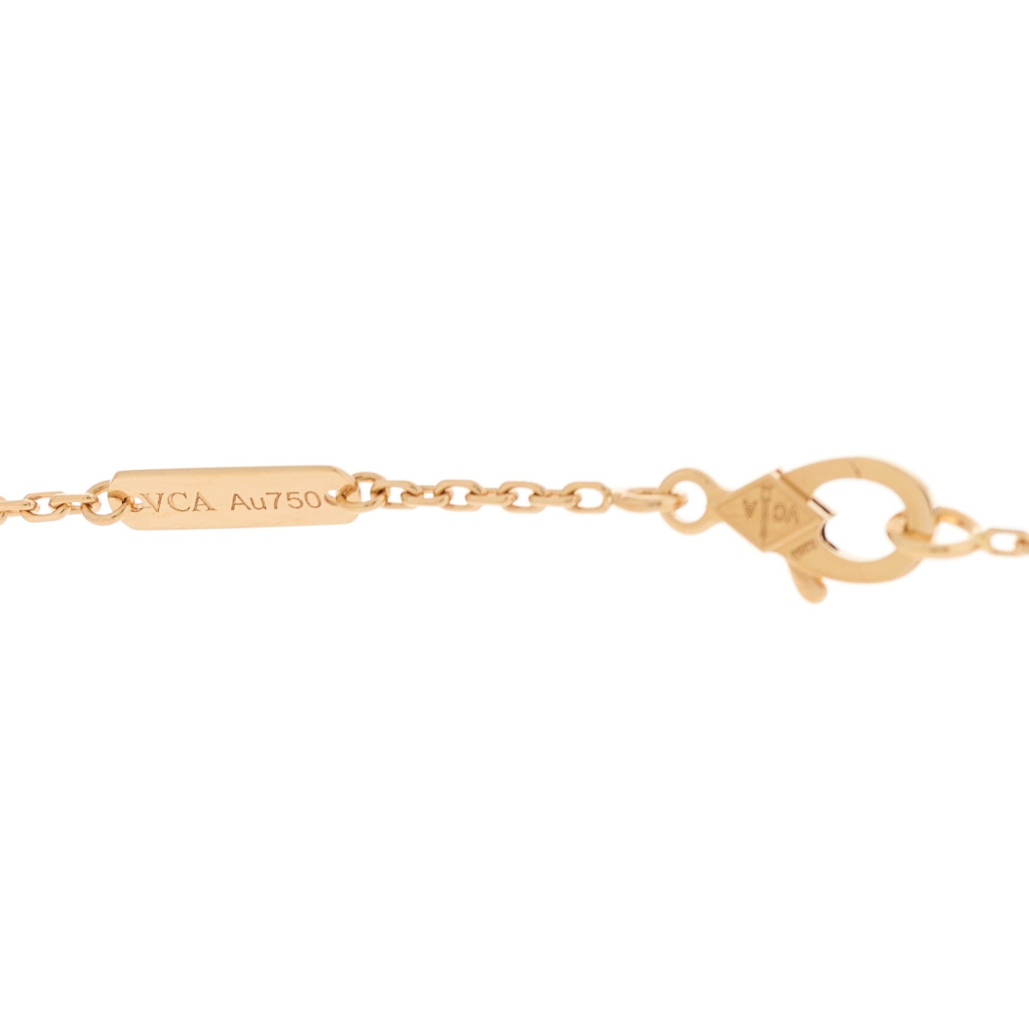 18K Rose Gold Diamond Silver Obsidian Vintage Alhambra Pendant Necklace