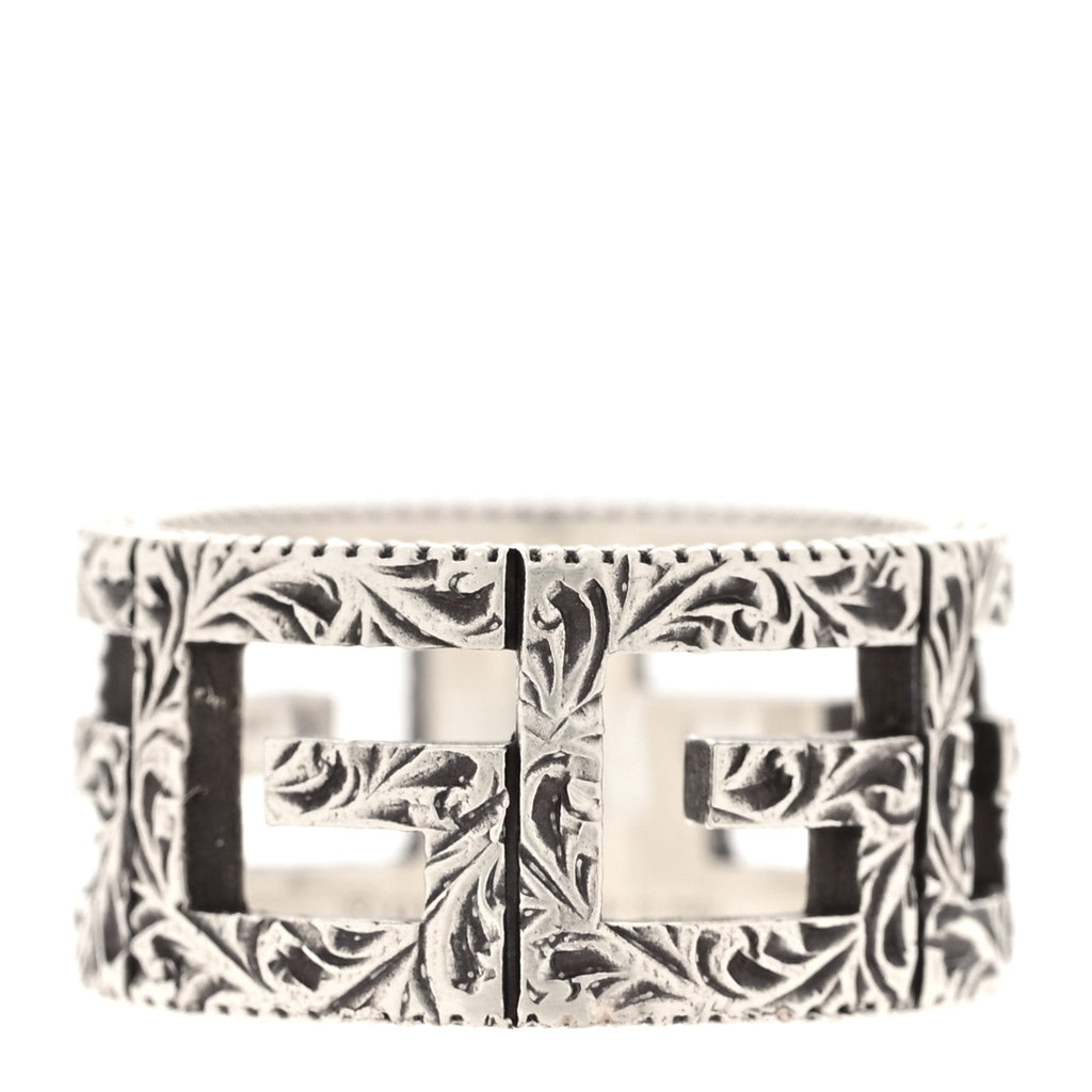 Sterling Silver Wide Square G Band Ring 53 6.5