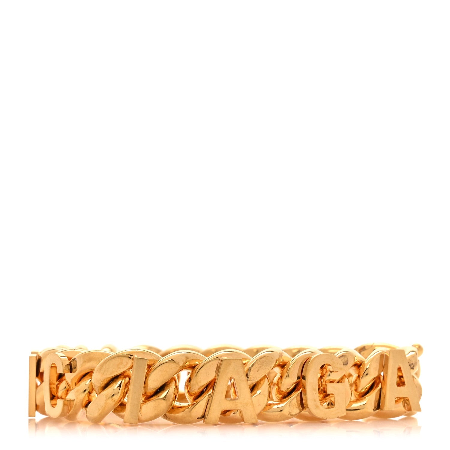 Metal Logo Chain Bracelet M Gold