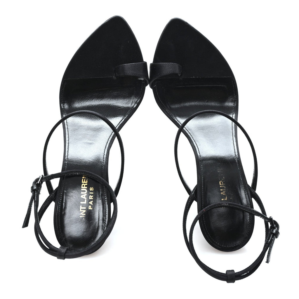 Crepe Satin Dive 110 Mule Sandals 38 Black