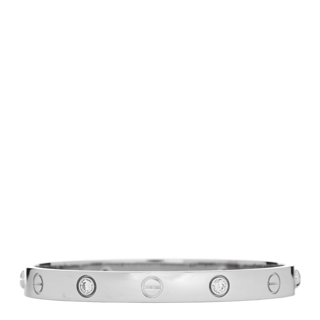 18K White Gold 4 Diamond LOVE Bracelet 16