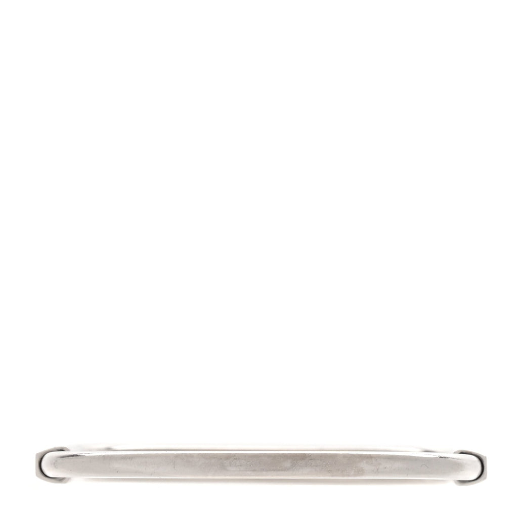 18K White Gold Lock Narrow Bangle Bracelet