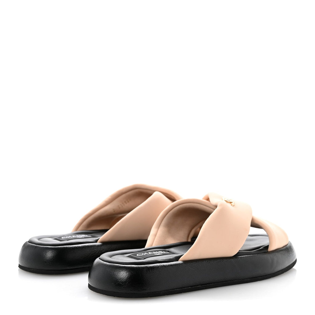 Fabric CC Mules Sandals 41 Light Beige