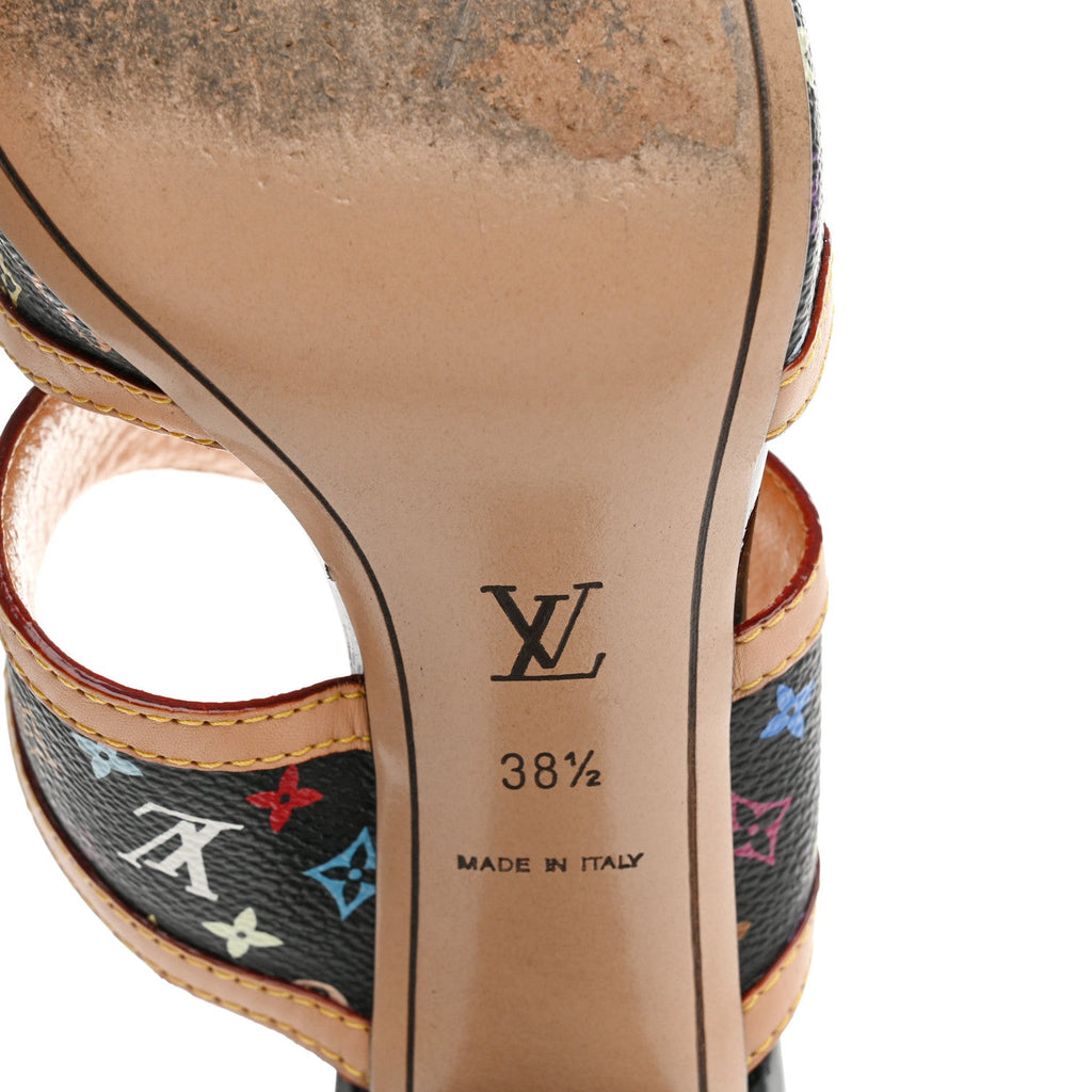 Monogram Multicolor Sandals 38.5 Black