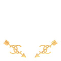 Metal CC Arrow Stud Earrings Gold
