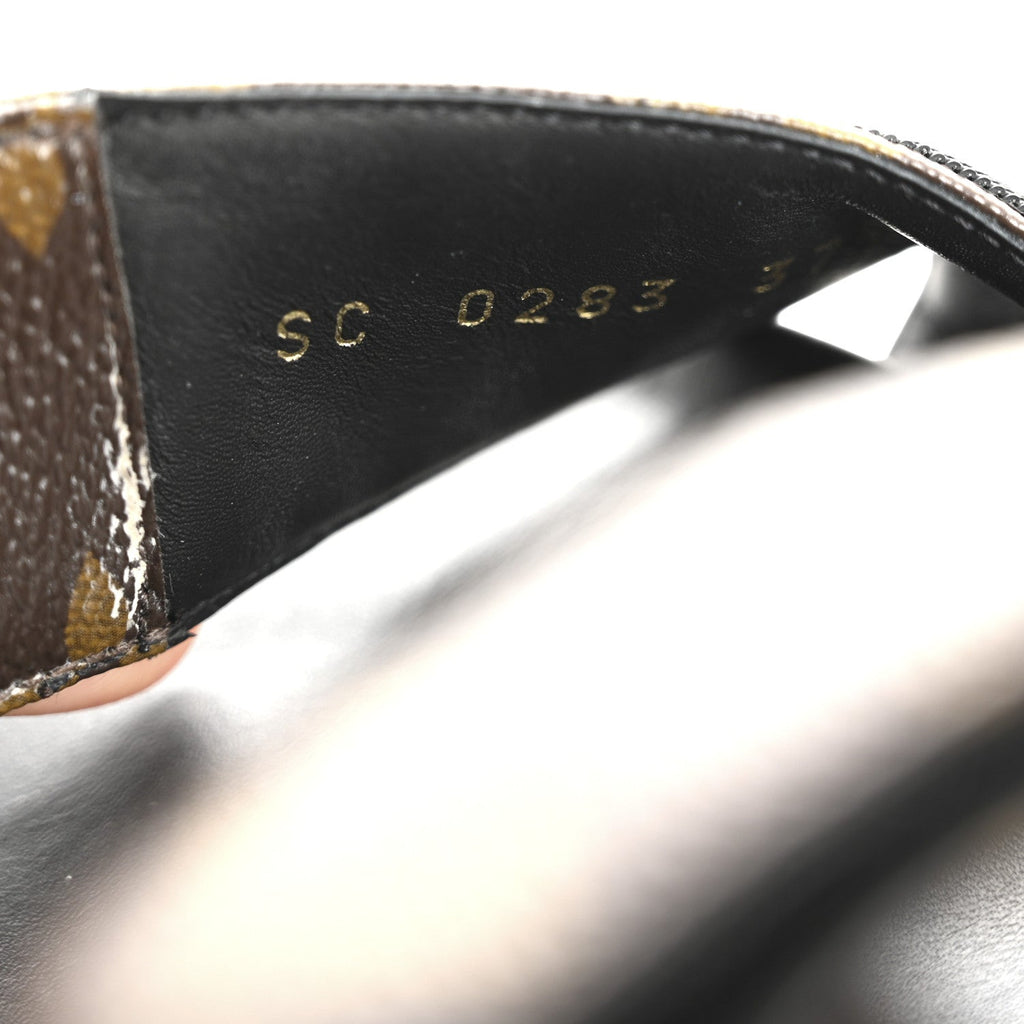 Monogram LV Sunset Comfort Flat Sandals 37.5 Cacao Brown