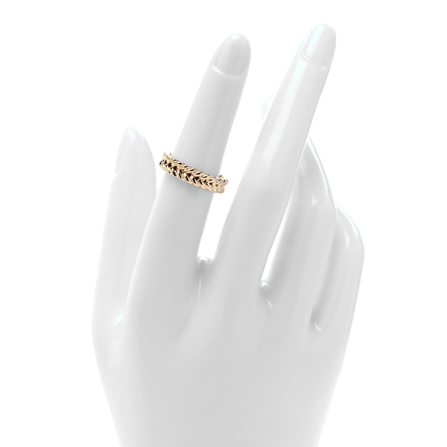 18K Yellow Gold Braided Band Ring 50 5.5