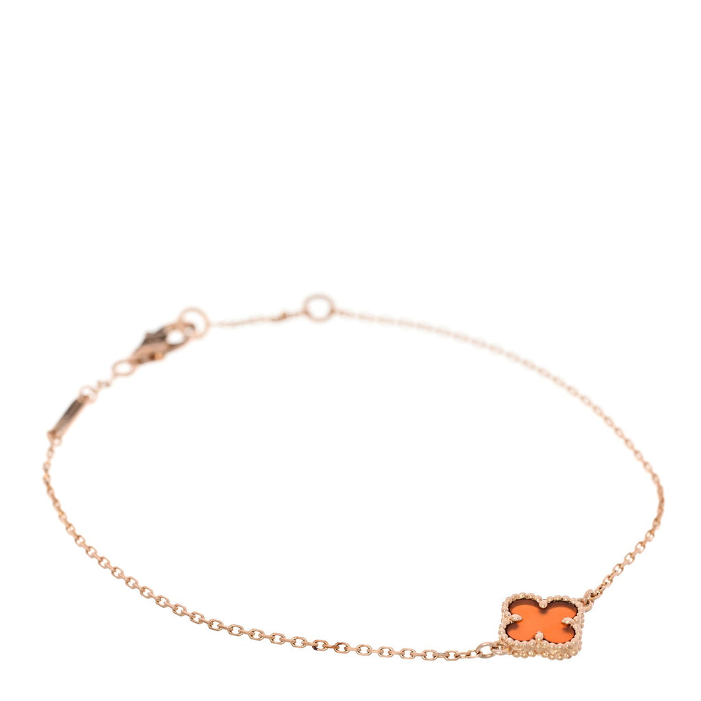 18K Rose Gold Carnelian Sweet Alhambra Bracelet